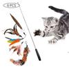 Pet Products Creative Fishing Cat Stick Three Section Telescopic + Feather Replacement Head