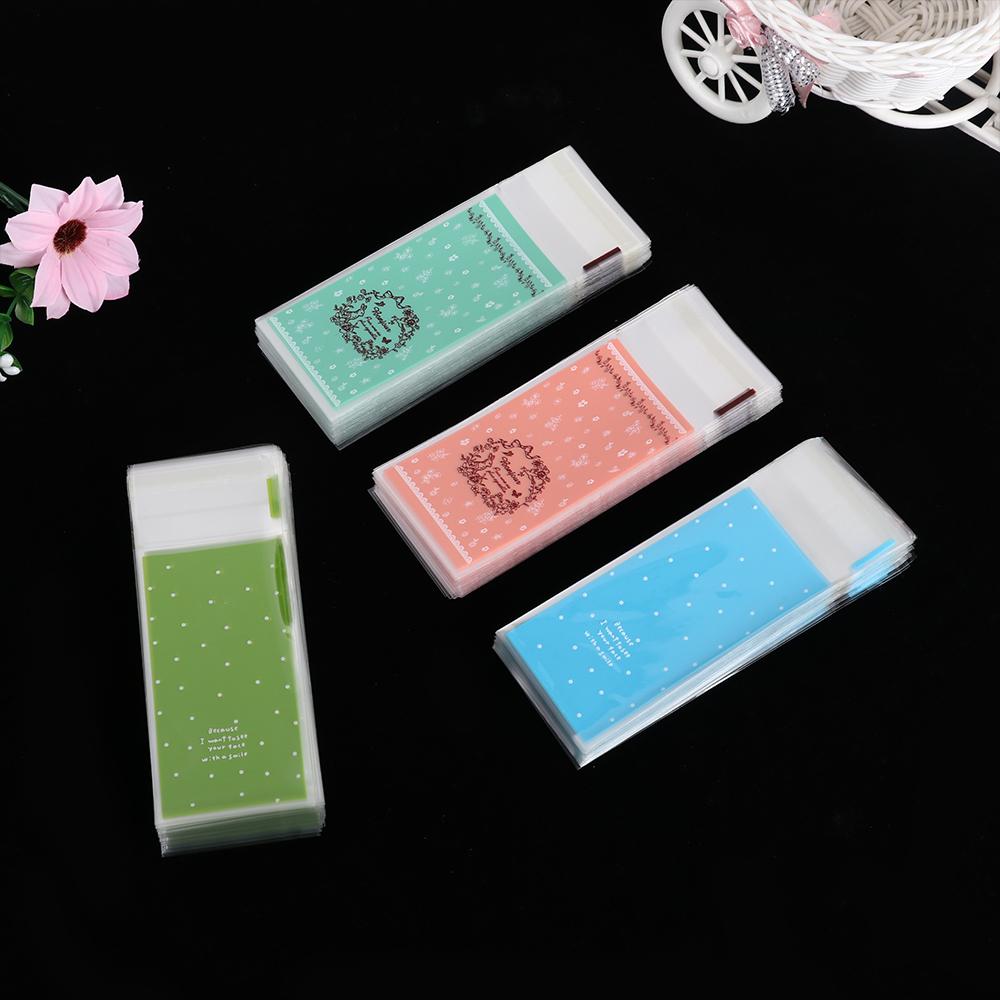 100pcs/lot Cute Bow Self-Adhesive Party Supplies Plastic Pocket OPP Bags Lipstick Bag Gift Packages