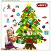 DIY Felt Christmas Tree Christmas Decoration for Home New Year Christmas Ornaments Santa Claus Xmas Kids Gifts