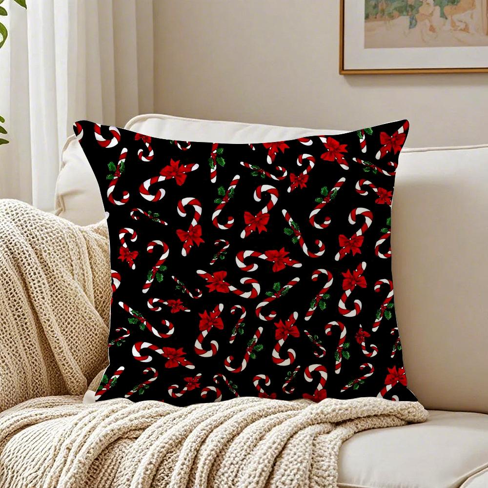 Christmas tree bells snowman Cushion Cover Linen Minimalist Soft for Sofa Bed Home Room Decor