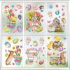New Easter Cute Rabbit Easter Egg Electrostatic Window Stickers, Glass Kitchen Window Sucking Static Stickers