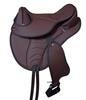 Синтетическое седло для лошади без седла, коричневого цвета + подпруга, размер 17 дюймов