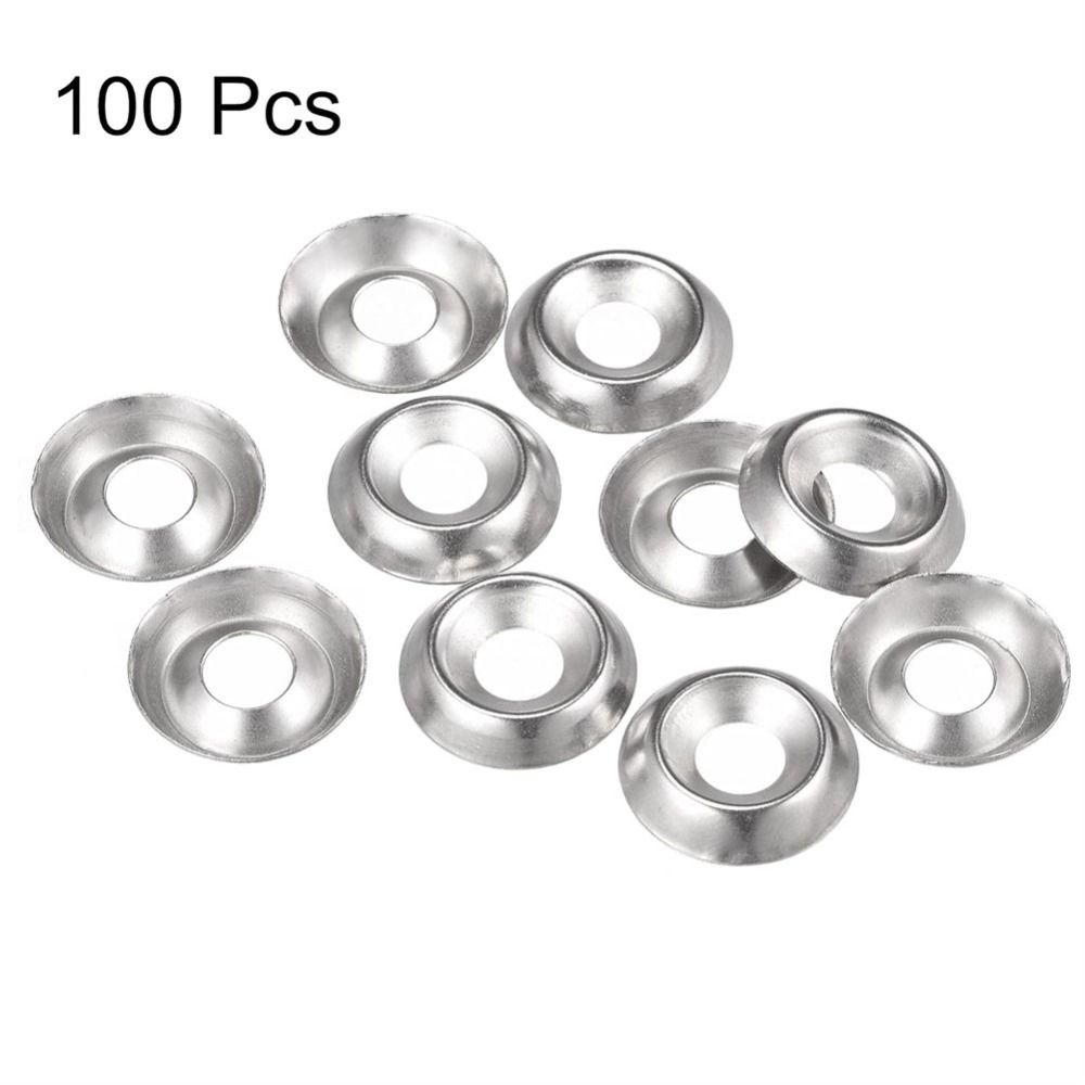 100 шт. #6 #8 #10 #12 Чашечные шайбы из нержавеющей стали 304 для винтовых болтов с потайными шайбами