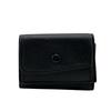 Compact Wallet Soft Calfskin Skin Leather Compact Perth Tri-fold Wallet Black Leather Unisex Used