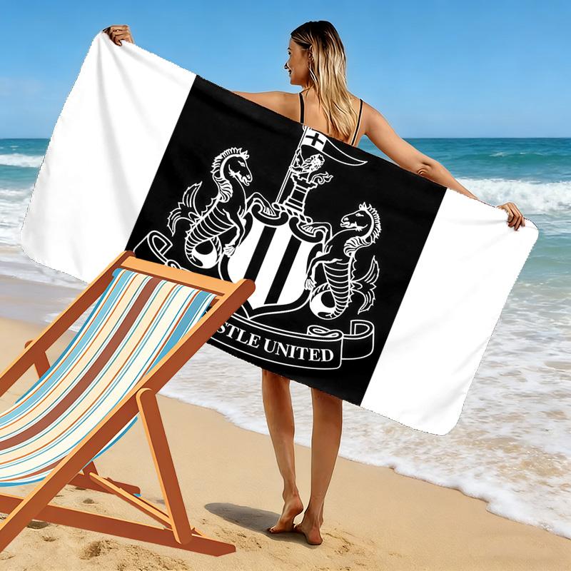 Пляжное полотенце с принтом Newcastle United, Большое мягкое быстросохнущее полотенце для пляжа, кемпинга, плавания