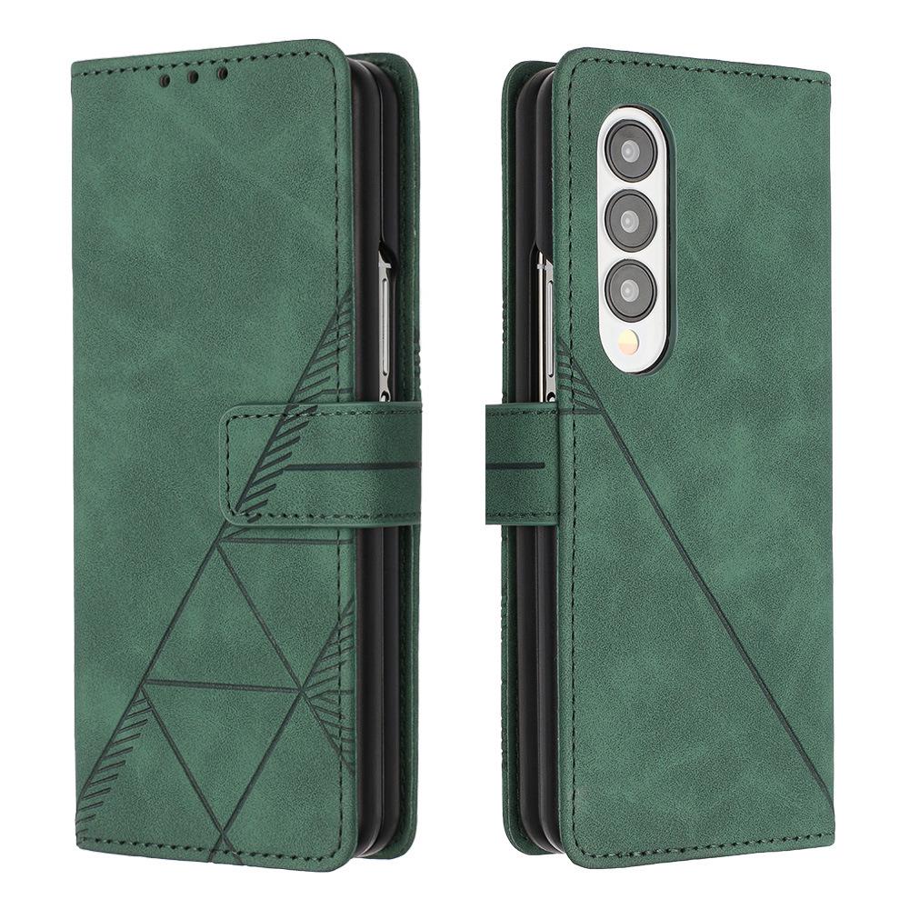 Кожаный чехол-кроссбоди для Samsung Z Fold 5 со слотом для карт и подставкой