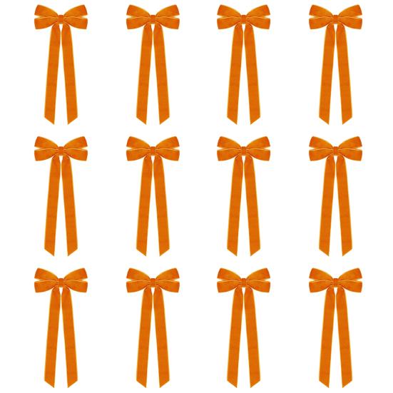 12 шт. Рождественские бархатные банты, деревенские винтажные бархатные ленточные банты для DIY поделок, упаковки подарков, гирлянды для елки, венка, рождественского украшения