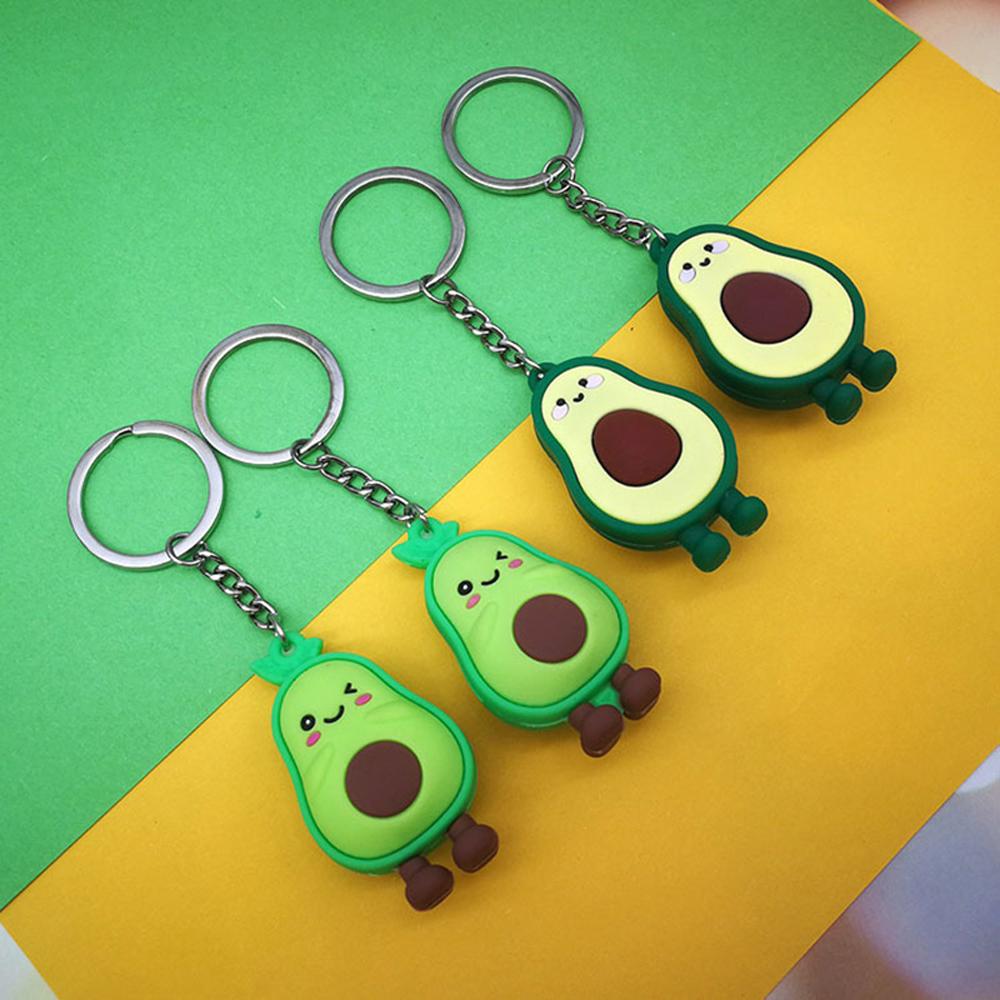 Bag Pendant Couple Key Rings Jewelry 3D Keychain Smiling Avocado Simulated Fruit Avocado Keychain