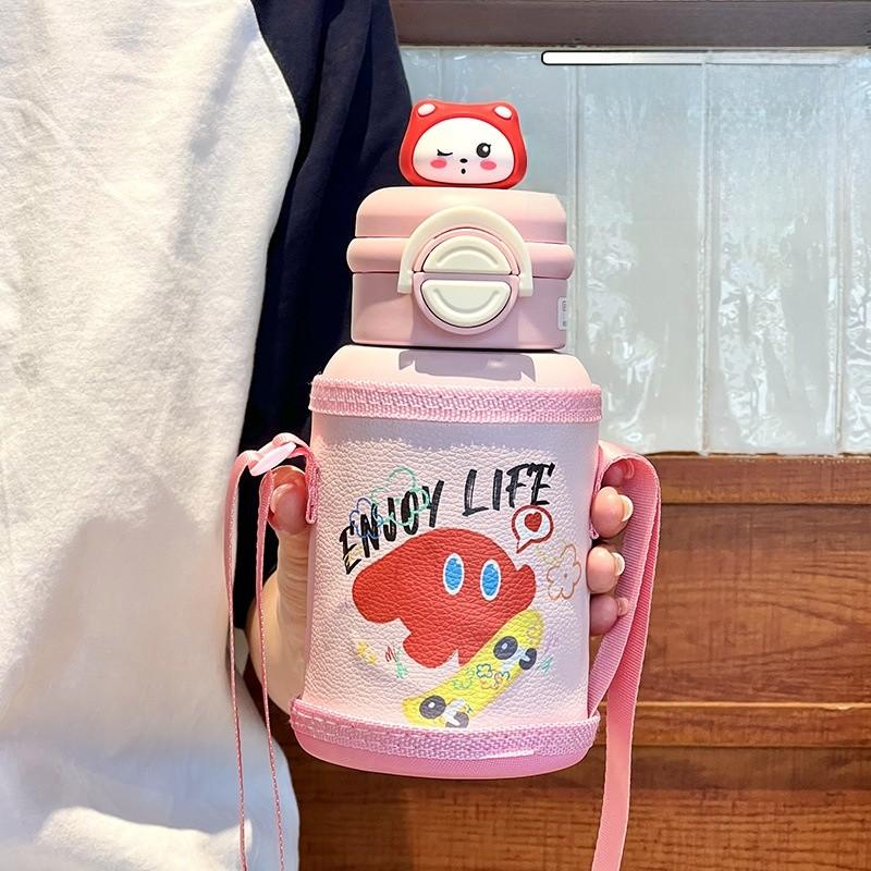 Childrens 600ml Insulated Thermos Bottle With Ceramic Inner For School And Travel