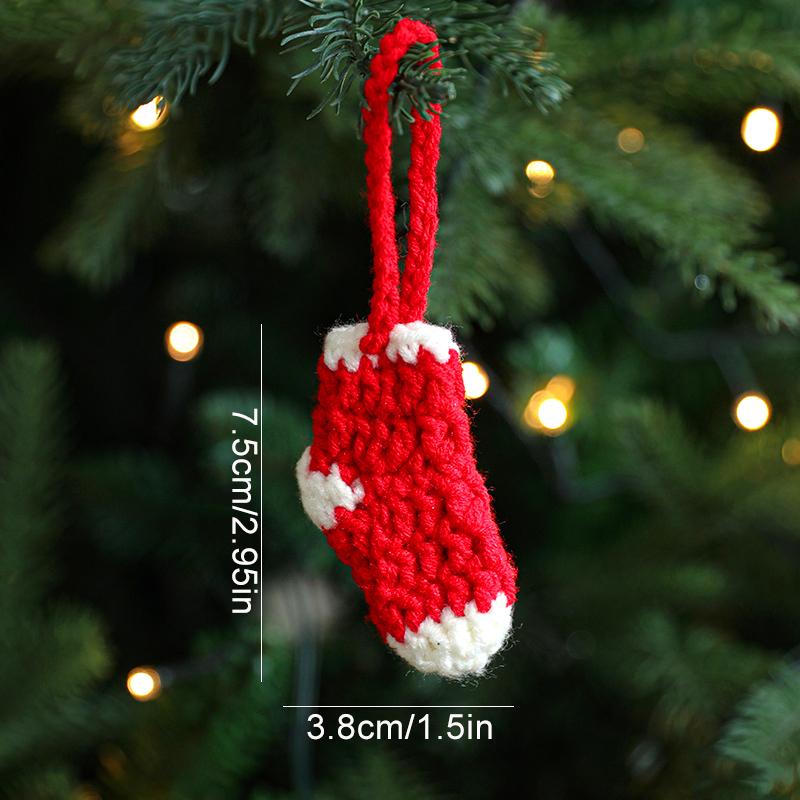 1 шт. Рождественские подвесные украшения шерстяные носки аксессуары ручная вязка сумка подвеска