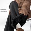 Женские брюки-микрофлэр off-white с флисовой подкладкой и высокой талией