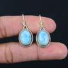 Larimar Gemstone Earrings Solid 925 Sterling Silver Handmade Earrings Jewelry Gift For Women And Girls E-1287