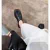 High-end Cowhide Version~ Grape Mother Has the Same Flat-bottomed Shallow-mouth Lazy Person with One Foot Pedaling Pig's Trotters Split-toed Shoes and