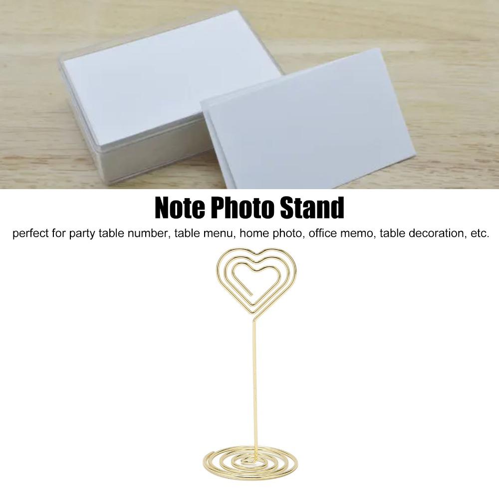 10Pcs Heart Shape Place Card Holder Gold /Rose Gold Name Card Holder  Wedding Party