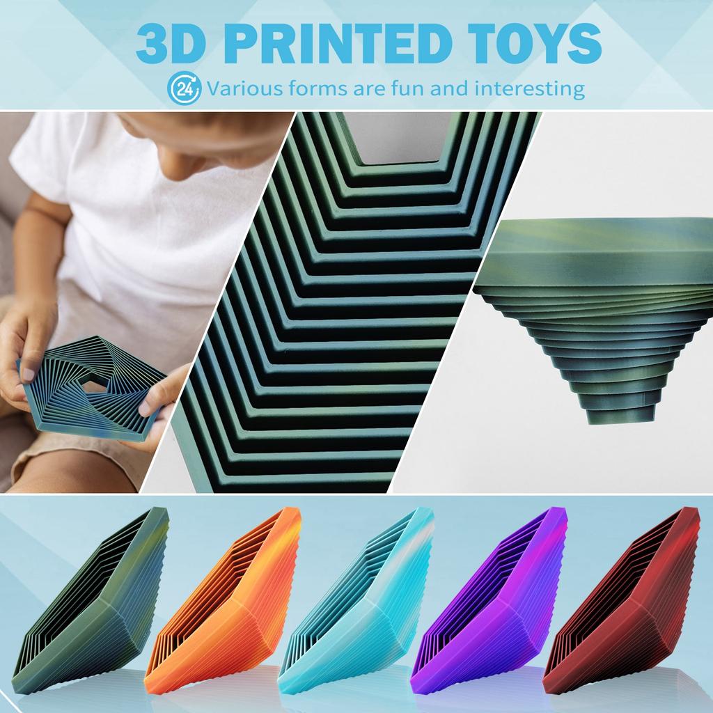 3D Printed Pentagonal Toys For Children And Adults, Focused Toys For Stress Relief And Relaxation