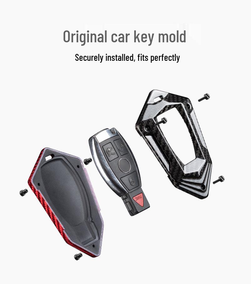 True Carbon Fiber Key Shell for Mercedes-Benz C-Class Smart Start Key