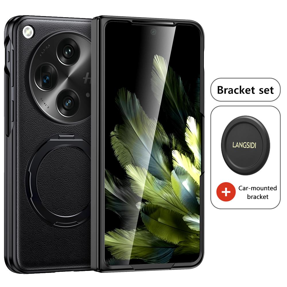 Чехол для телефона LANGSIDI из натуральной кожи для Oneplus, открывающийся на 360°, вращающийся, с магнитным держателем и кольцом-подставкой для OPPO Find N3