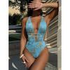 Сексуальный слитный купальник с глубоким V-образным вырезом и завязками по бокам, с вырезами, стройнящий, для отпуска, для женщин