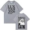 ROSALIA LUX тур Футболка 2026 ROSAIA Такая же, как на официальном сайте Высококачественная футболка Оверсайз Хлопок Харадзюку Круглый вырез ФУТБОЛКИ