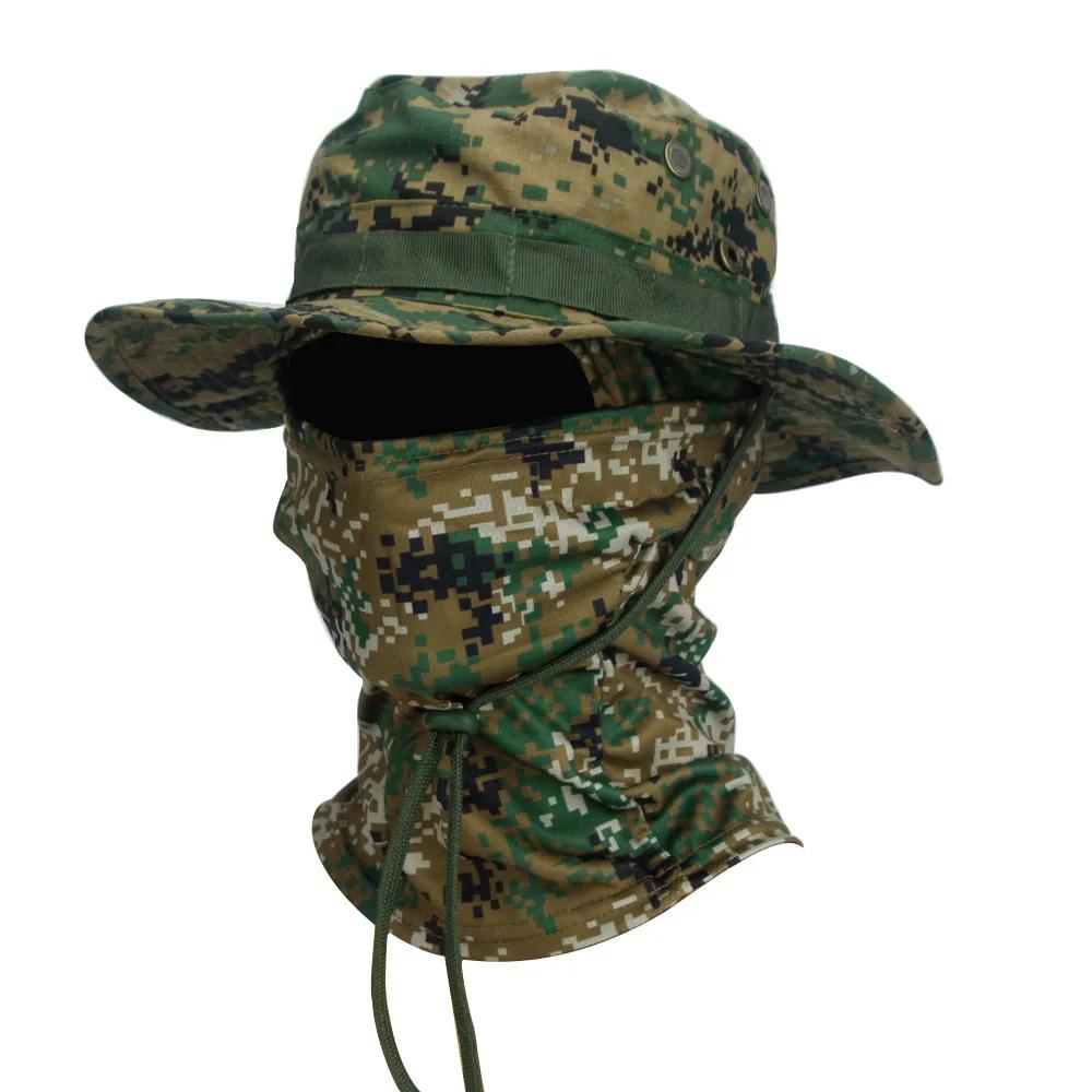 Camouflage Boonie Hat Balaclava Cap - Foldable Wide Brim Sun Hat For Outdoor Hunting Fishing, Soft Sunscreen Bucket Hat