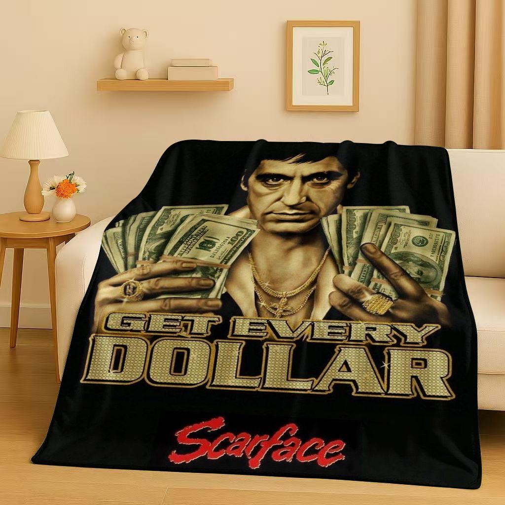 Classic Scarface Tony Gang Movie Flannel Blanket,Ultra Soft Plush Throw for Home Bedroom Bed Sofa Cover Office Picnic Kids Gift