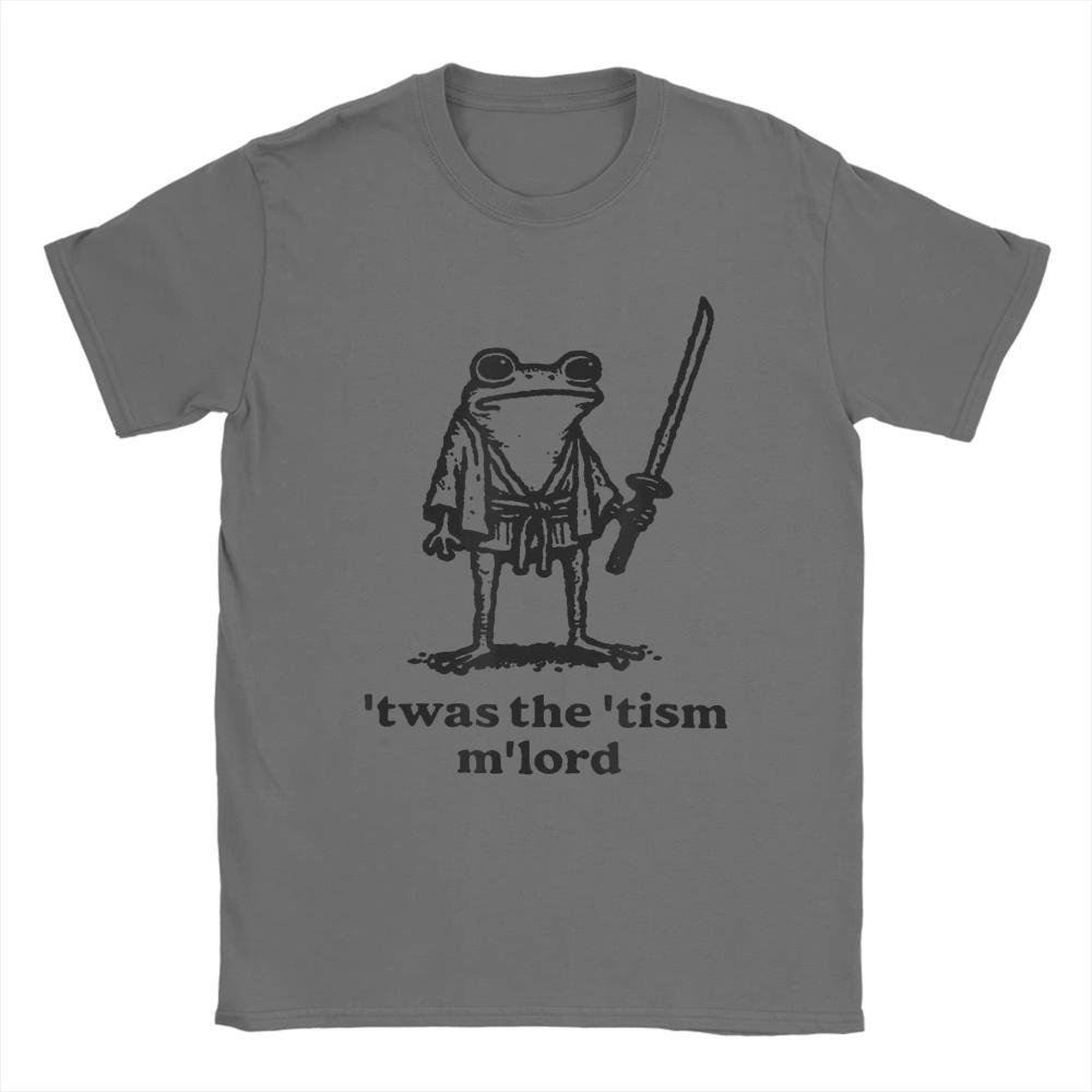 Винтажная футболка Пляжная Забавная T'was The Tism M'Lord Забавный Средневековый Рыцарь Лягушка Новинка Футболки Хлопковая футболка Мужская Повседневная Верхняя Футболка