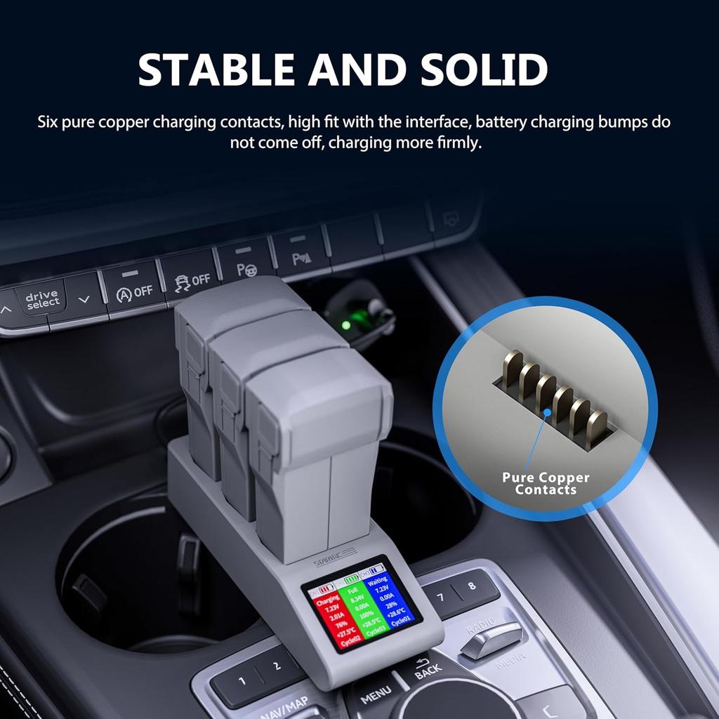 Mini 4 Pro Быстрая зарядка 3 шт. Аккумулятор Более быстрая зарядка Хаб Дворецкий для DJI Mini 3 Pro Аксессуары для дрона Зарядное устройство ЖК-экран