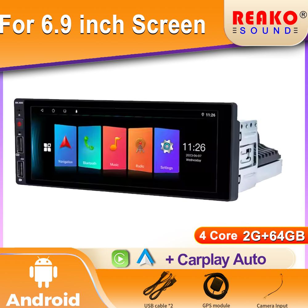 Android 6.9" Car Intelligent Systems Multimedia Radio Wireless Carplay Bluetooth For VW Toyota Nissan 1 DIN