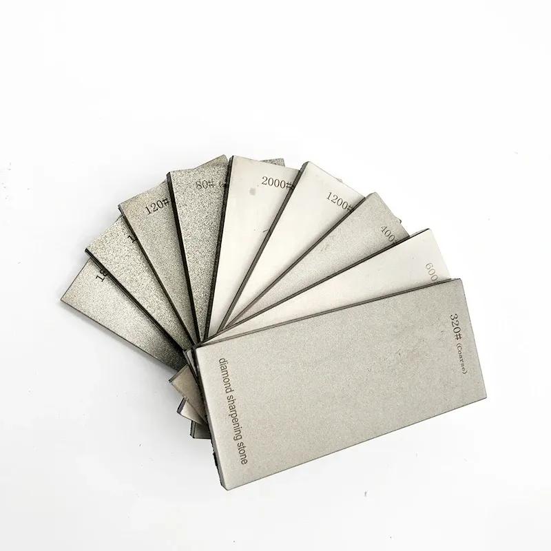 Алмазные точильные камни 120/600/1500/3000 грит Точилка для ножей Нескользящая основа Набор инструментов для заточки кухонных ножей Пластина-хлопья