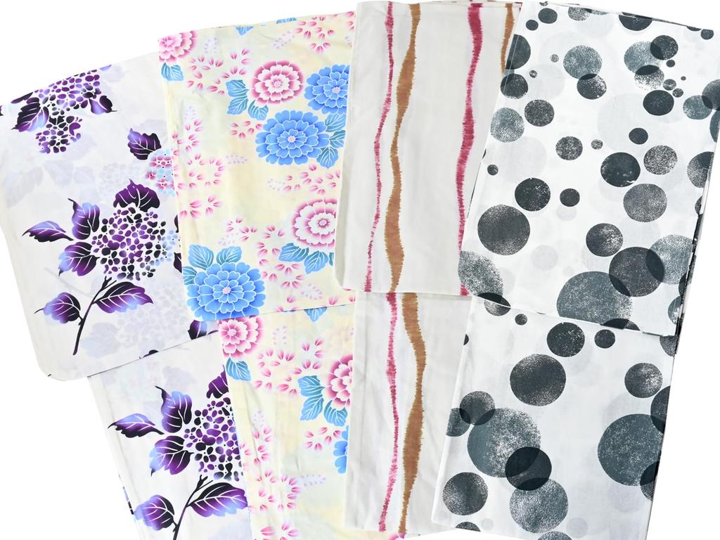 Оставьте выкройку, чтобы выбрать понравившийся вам комплект, который легко сшить [SAKIKU-EN] ты, цвет, юката, оби, подарок, из 2 предметов (белый/слоновая кость)