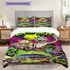 Super soft Ricky and Morty 3-piece bedding set - 1 duvet cover, 2 pillowcases, skin-friendly and comfortable(Without Core)