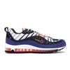 Air Max 98 New York Мужские кроссовки сине-белые Deep-Royal-Blue-Total-Orange-Black CD1536-100