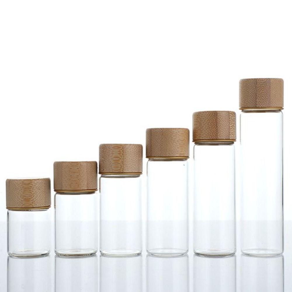 Dispensing Bottles Glass Sealed Spice Jars with Wood Lids Food Storage Sealing Jar