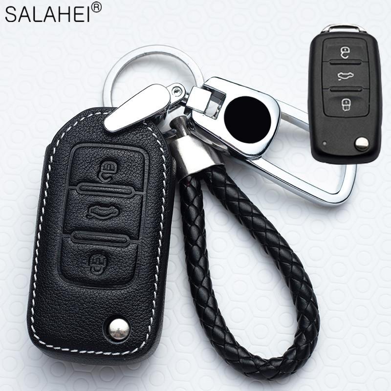 YCGG5 Car Key Case For VW Volkswagen Polo Golf 4 5 6 7 T5 Passat B6 B5 B8 Magotan For Skoda Octavia A5 A7 Kodiaq Seat Leon Ibiza Ateca