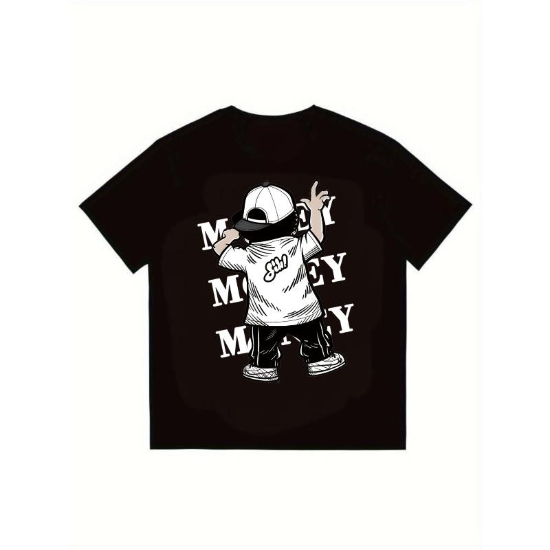 Парные мужские черные футболки с графическим принтом Money Money Money, уличная одежда, повседневная одежда