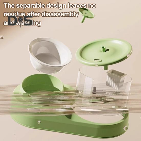 Диспенсер для воды и еды для кошек 2 в 1 Автоматическая кормушка для кошек 1 л Набор из фонтана для воды и миски для еды для кошек, живущих в помещении, и маленьких собак