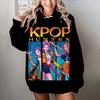 Spring And Autumn Fashion Women's KPop Demon Hunters Hoodie Pullover Kids Cute Cartoon Character Graphic Trendy Casual Sweatshirt