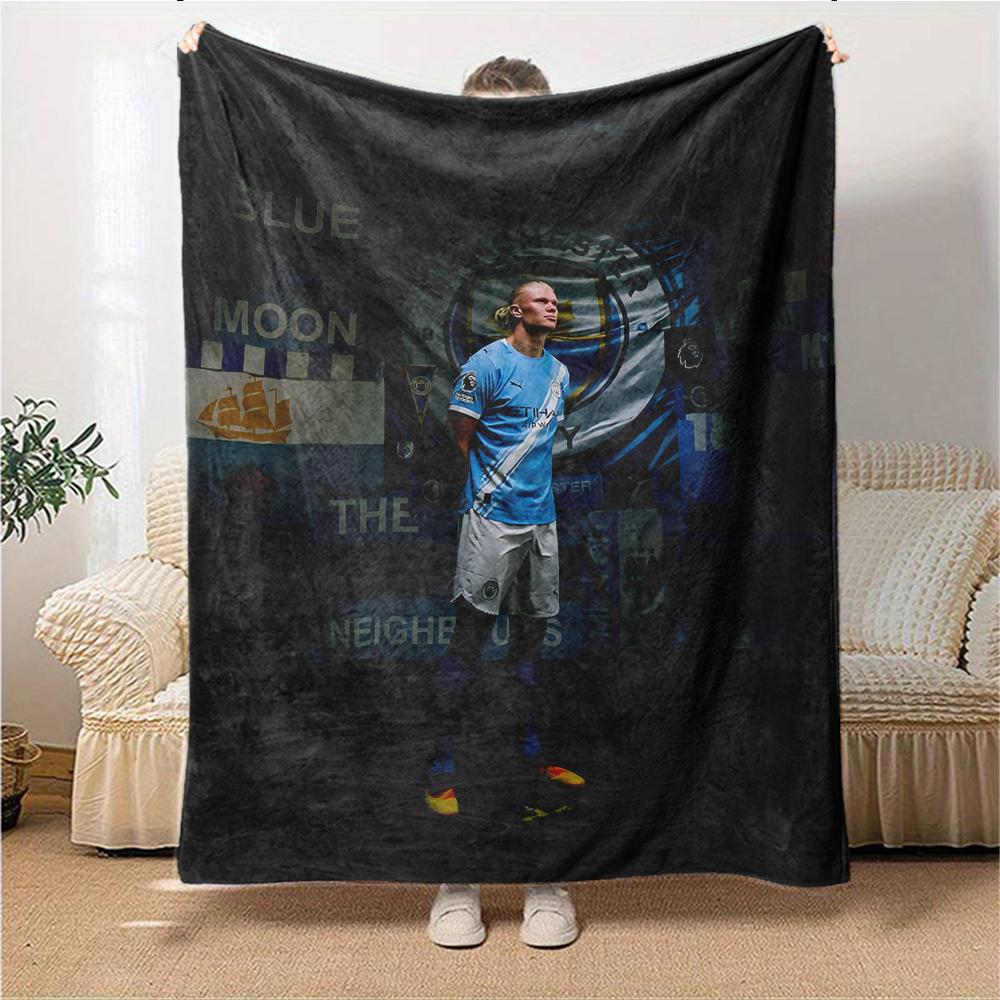 Manchester Citys Haaland Blankets Flannel Printed Breathable Warm Throw Blanket for Home Office Bedspreads 0708a81