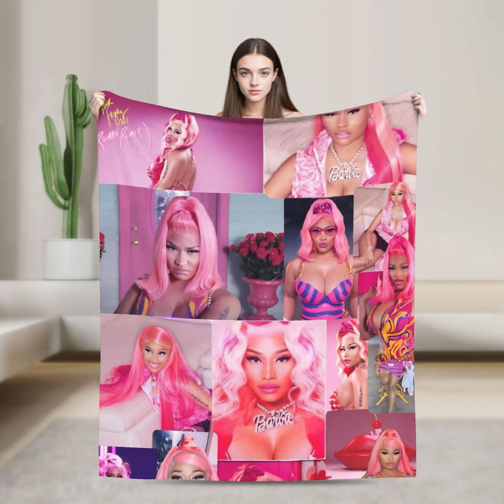 Ники Минаж Pink Friday 2 Тур Мягкое одеяло Путешествия Офис Плюшевое покрывало Узор На открытом воздухе Фланелевое покрывало на кровать Чехол для дивана-кровати