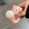 Pig Stress Reliever Bubble Blowing Squeeze Toy Relief Cartoon Sensory Soft Stretchy Animal Shape Home Office Desk Reusable Ball