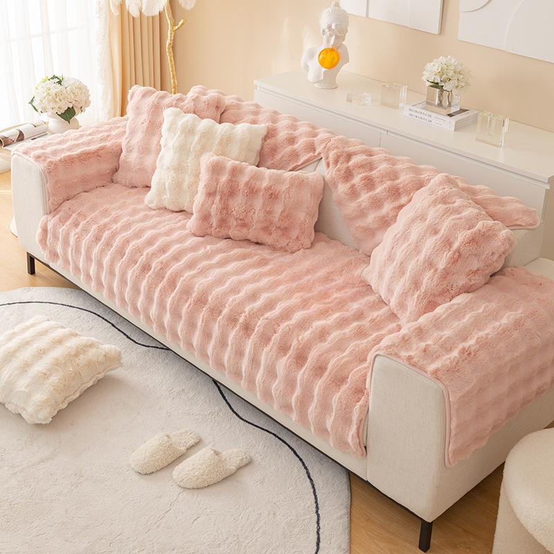 Утолщенная однотонная плюшевая подушка для дивана, зимняя теплая подушка, нескользящая высококачественная роскошная новая спинка, чехол для наложницы Imperial