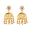 Элегантные позолоченные серьги Jhumka с цирконами Estele для женщин с жемчугом и розовыми кристаллами
