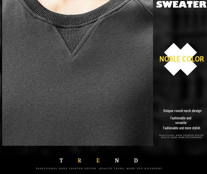 Men's Trendy Patchwork Long-Sleeve Hoodie - Autumn Casual Loose Fit Round Neck