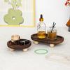 1pc Multi-functional Wooden Tray, Suitable for Aromatherapy, Key Storage, Etc. Elliptical Design