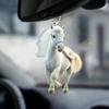 2025 New Acrylic Flat 2D White Horse Car Pendant Pendant Backpack Pendant Keychain Pendant