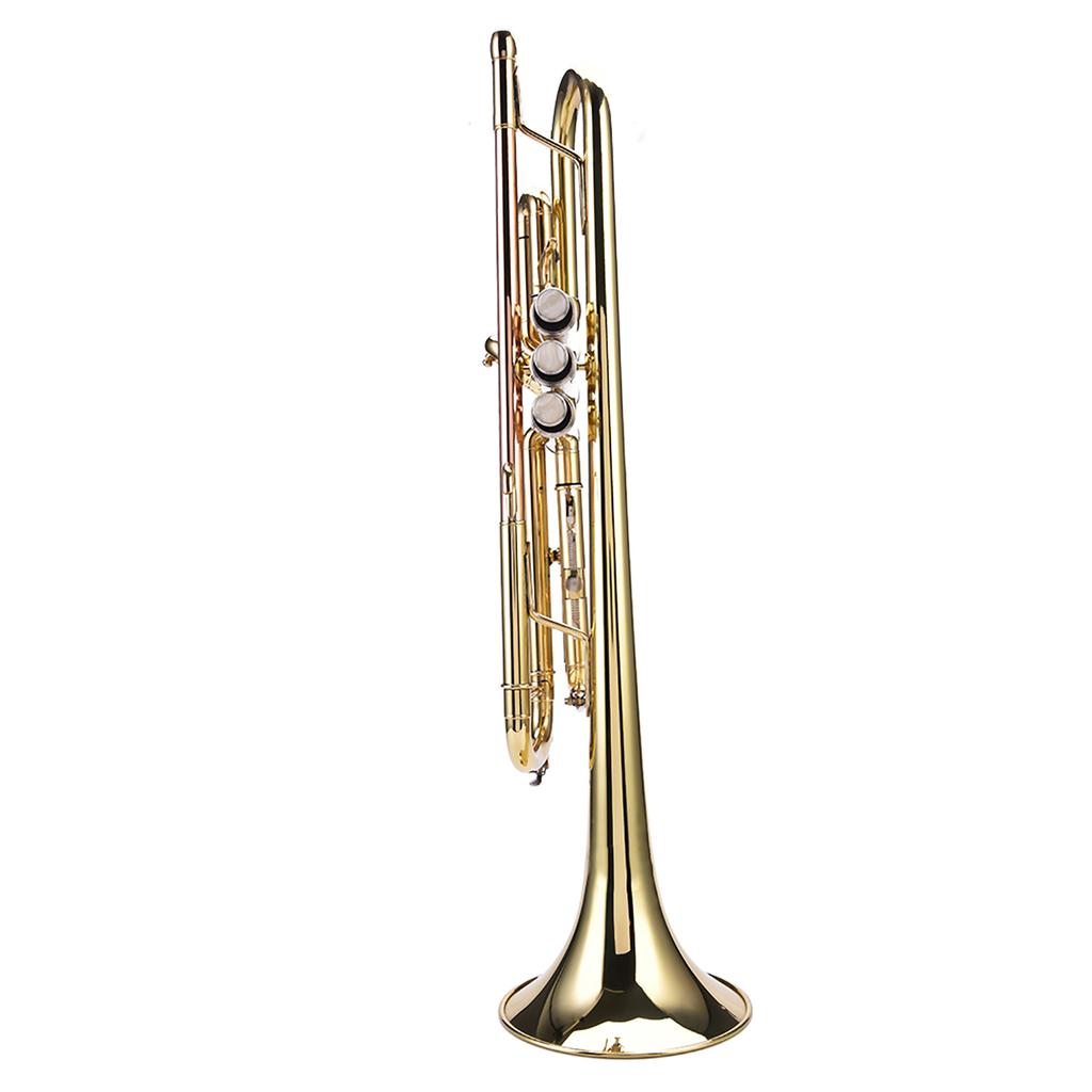 LADE Professional Bb Flat Brass Trumpet Instrument Set Kit Accessory (Gold)