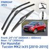 3PCS For Hyundai Tucson MK2 Ix35 2010-2015 24"+16"+12" Front Rear Wiper Blades Windshield Windscreen Window Cutter Accessories 2012 2013 2014 2015