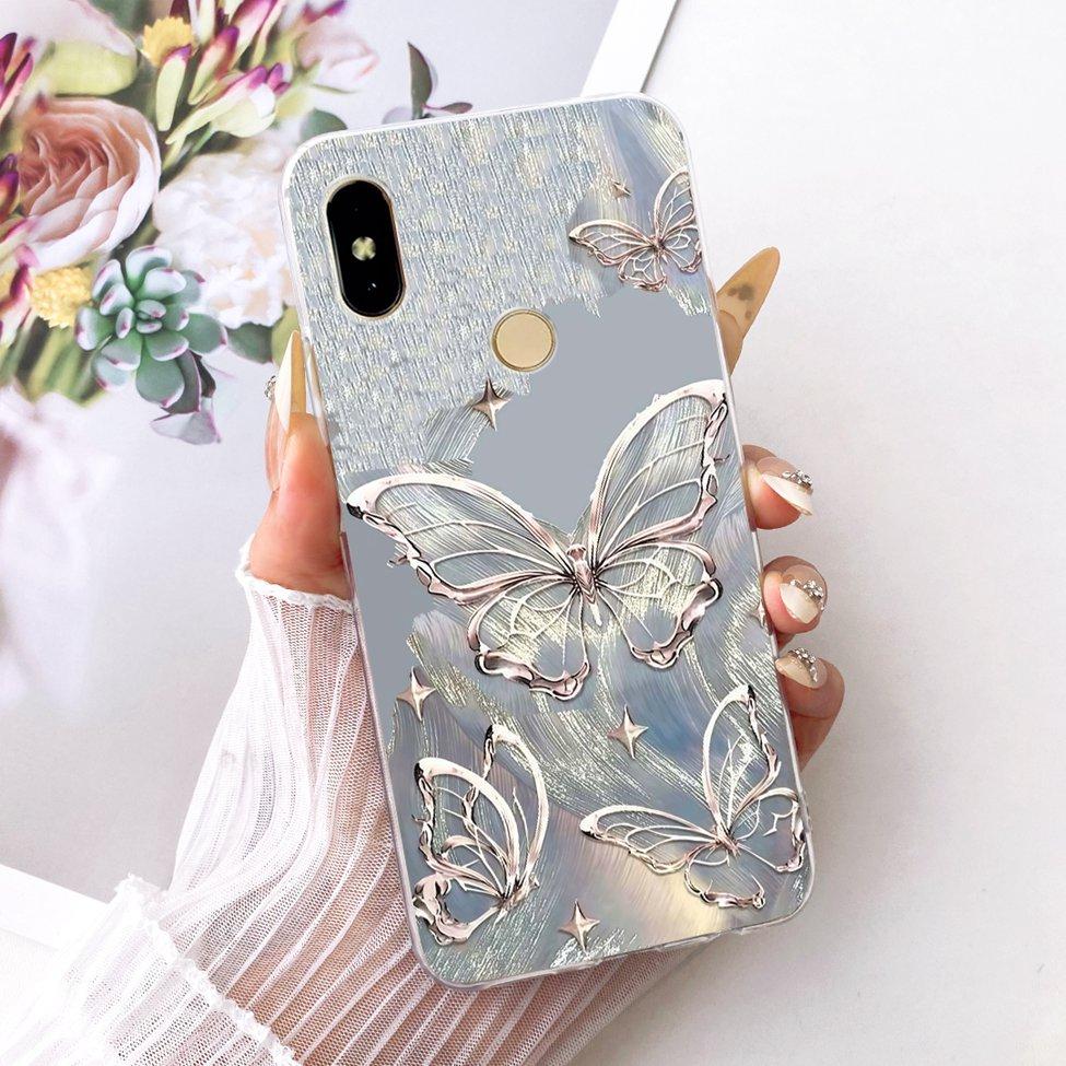 Cover For Redmi S2 Case Y2 Transparent Cute Cat Fashion Butterfly Funny Painted Casing For Redmi Y2 M1803E6G M1803E6H M1803E6I