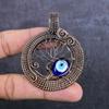 Синий сглаз драгоценный камень ручная работа медная проволока обертка ювелирное изделие кулон 2.60" u3q96