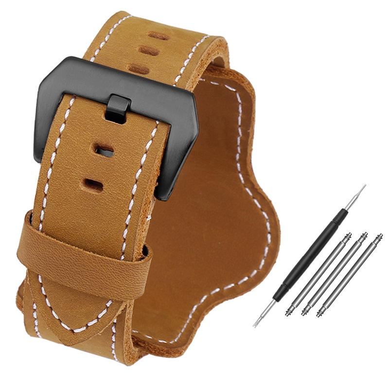 Классический ремешок для часов Panerai из натуральной кожи для мужчин PAM111/441/312 Series Crazy Horse Belt с игольчатой пряжкой 22MM 24MM 26MM